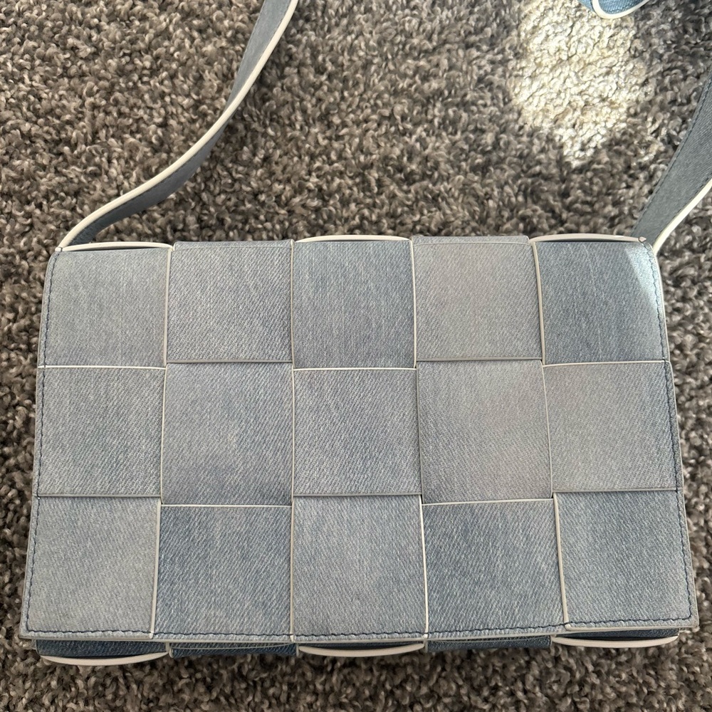 Woven Denim Crossbody Bag